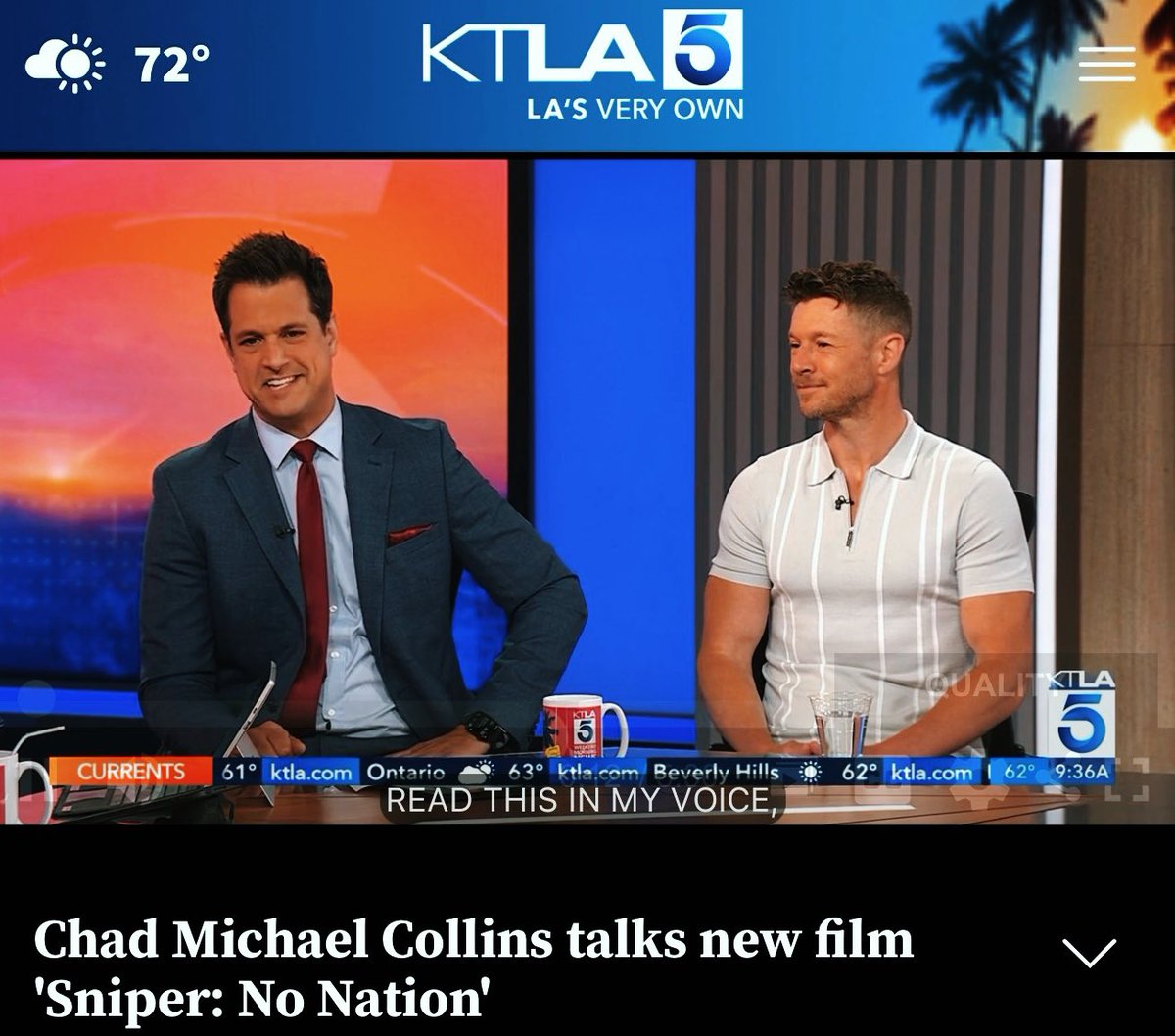 CollinsChadM's tweet image. Had fun chopping it about @SniperFilms #SniperNoNation with the @KTLAWeekendAM gang 🎯 

Buy or rent today!: bit.ly/SNIPERNONATION

Full interview: ktla.com/video/chad-mic…

#actor #actionmovie #actionmovies #sniper