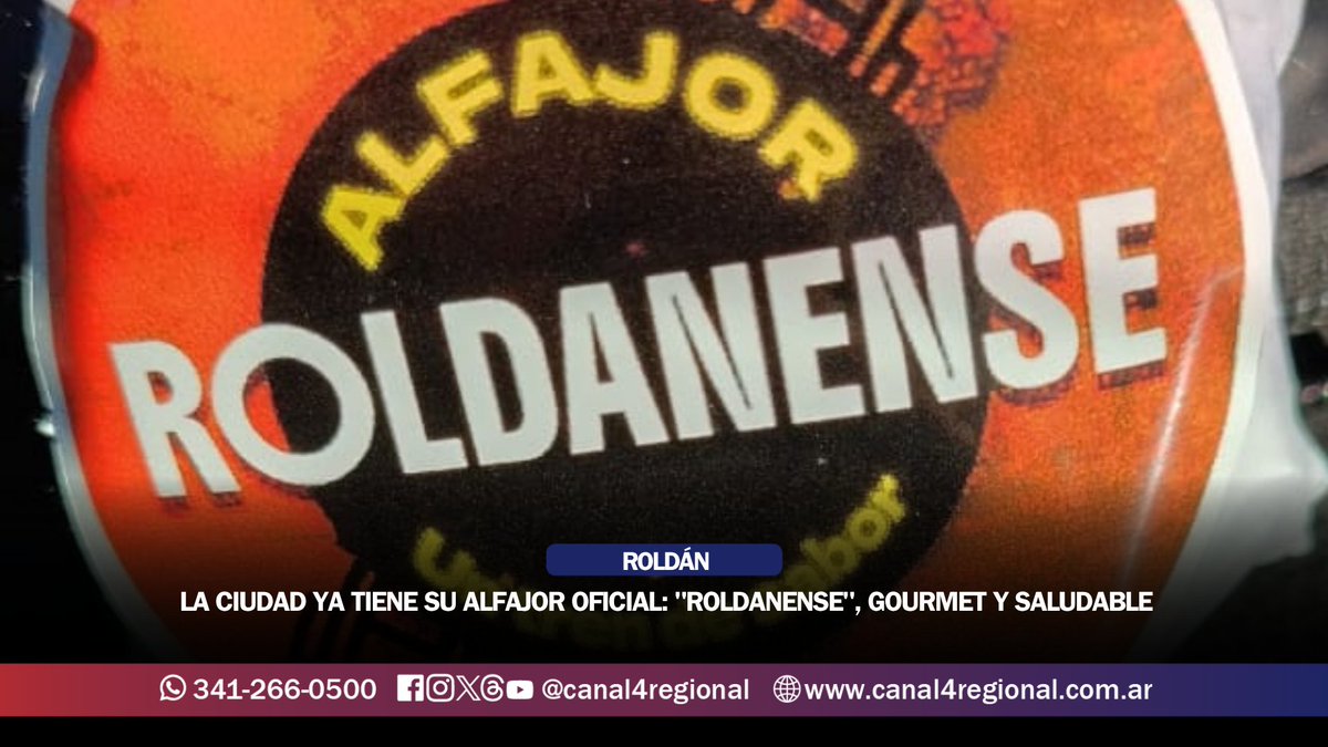 🍪🏙️ ¡LLEGÓ "ROLDANENSE", EL ALFAJOR DE NUESTRA CIUDAD! 🇦🇷✨

En el mes de los 160 años de Roldán, la Cooperativa "Los Profesionales" presenta una delicia única que tenés que probar. 🧉🤩

📺 CANAL 4 REGIONAL
💻 canal4regional.com.ar
📲 RS: <a href="/canal4regional/">CANAL 4 REGIONAL</a>