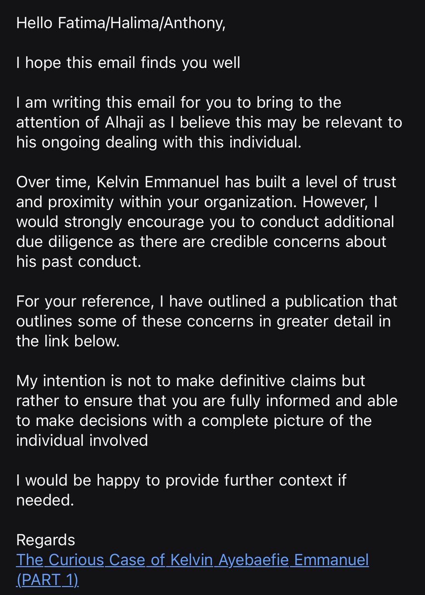 Ssaasquatch's tweet photo. Email to Dangote sent ✅ 

Let’s find out how seriously  @DangoteGroup takes its company values &amp; public reputation. https://t.co/BOmMgPMZ2m
