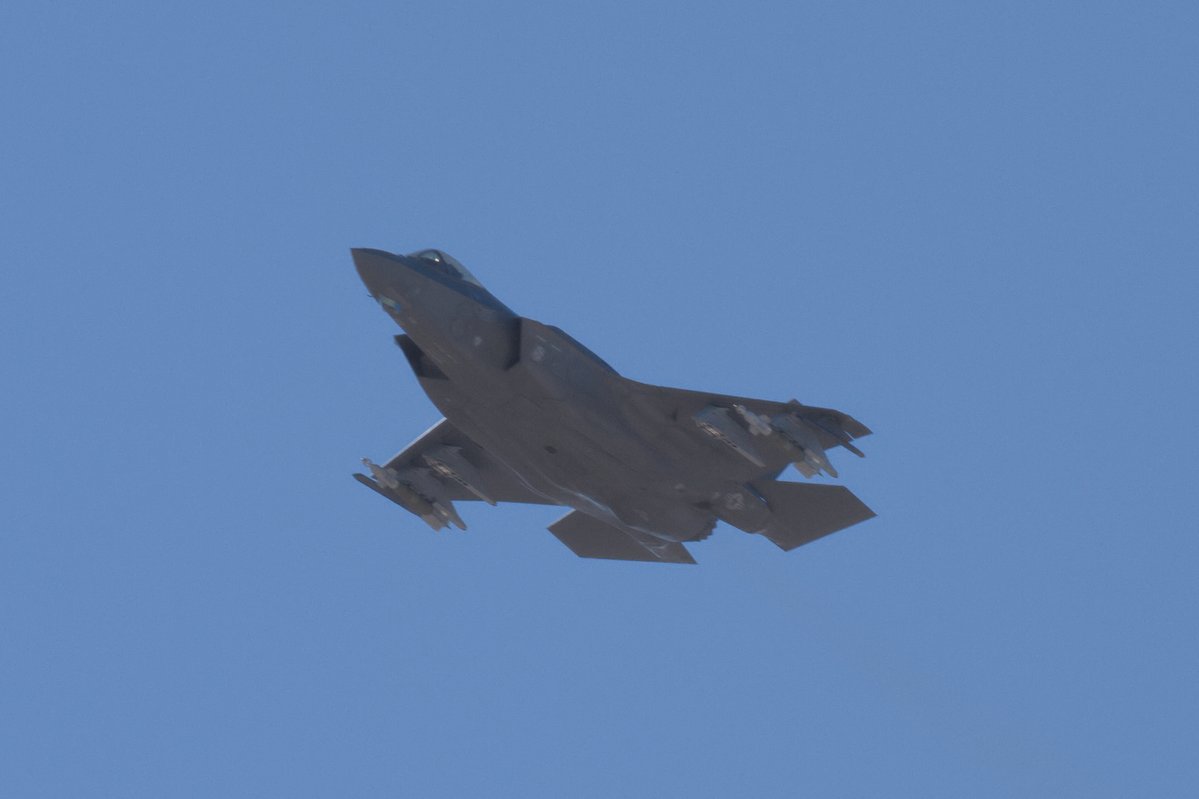 'Beast Mode' configured F-35A toting 2x LGB, departing Nellis, RF 22-1