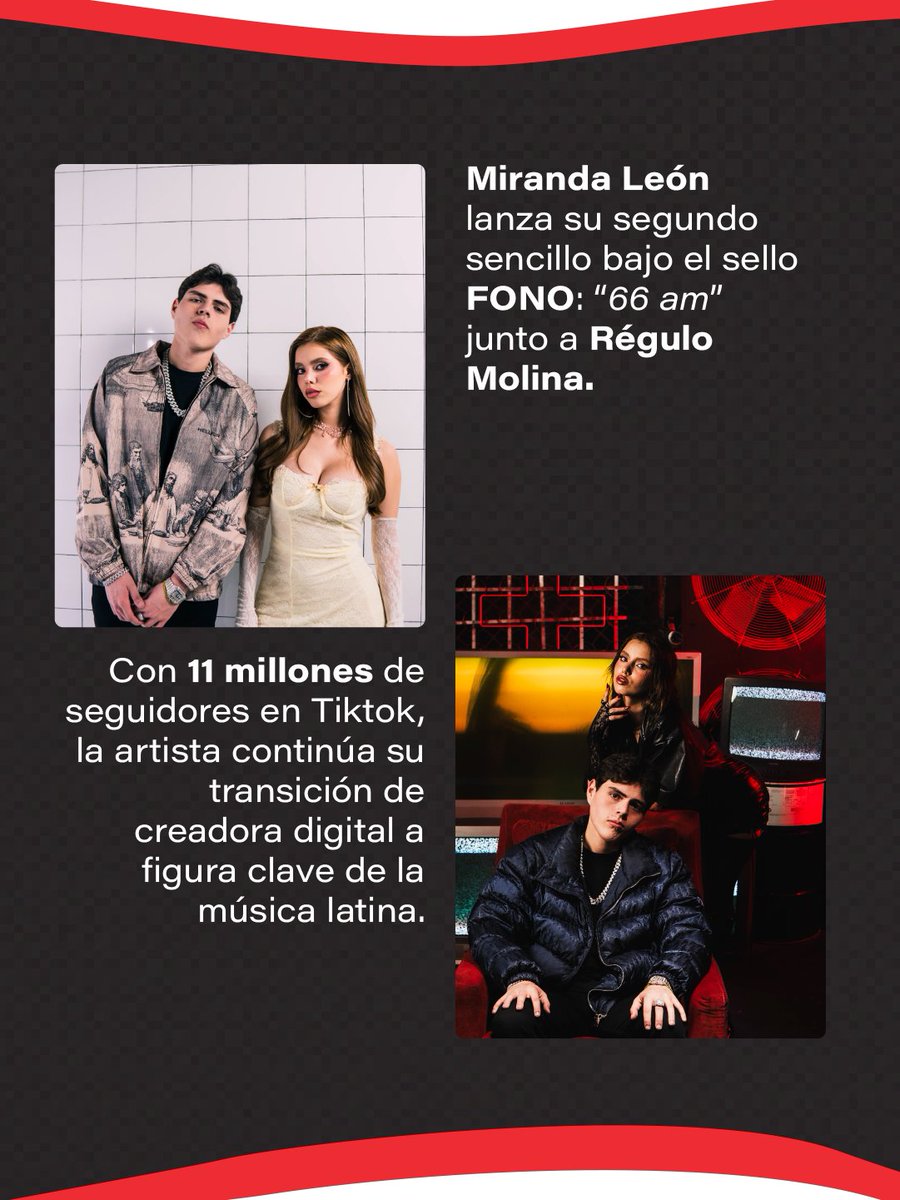 FonoMNB's tweet photo. #66am de #MirandaLeón y Régulo Molina lo deja claro: hoy la conversación empieza antes del play. Un lanzamiento que consolida a Miranda como voz clave de su generación. https://t.co/bLkkOMR3Jt