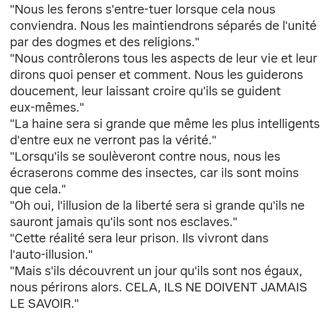 🚨📢🇺🇸 John D Rockefeller Voici ses phrases les plus choquantes 

➡️ "Nous allons raccourcir leur espérance de vie et affaiblir leur esprit tout en prétendant faire l'inverse."

➡️ "Mais s'ils découvrent un jour qu'ils sont nos égaux, nous périrons ...⬇️