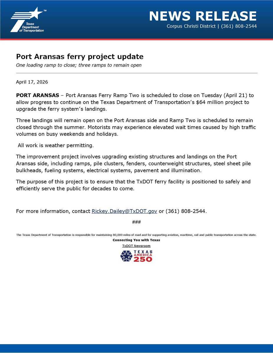 TxDOT Corpus Christi tweet media