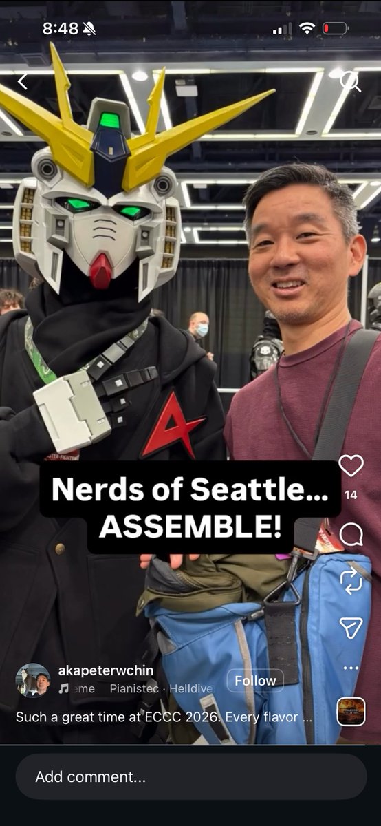 Finally became the casual Nu RX-93 for EmeraldCityComicCon earlier this year.

Great first time doing a costume.
Thanks to my fam for keeping eyes on me (can't hear/see too much while in the helmet 😅)

Thanks to akaPeterWChin for sharing a photo on insta. Forgot to get a selfie.