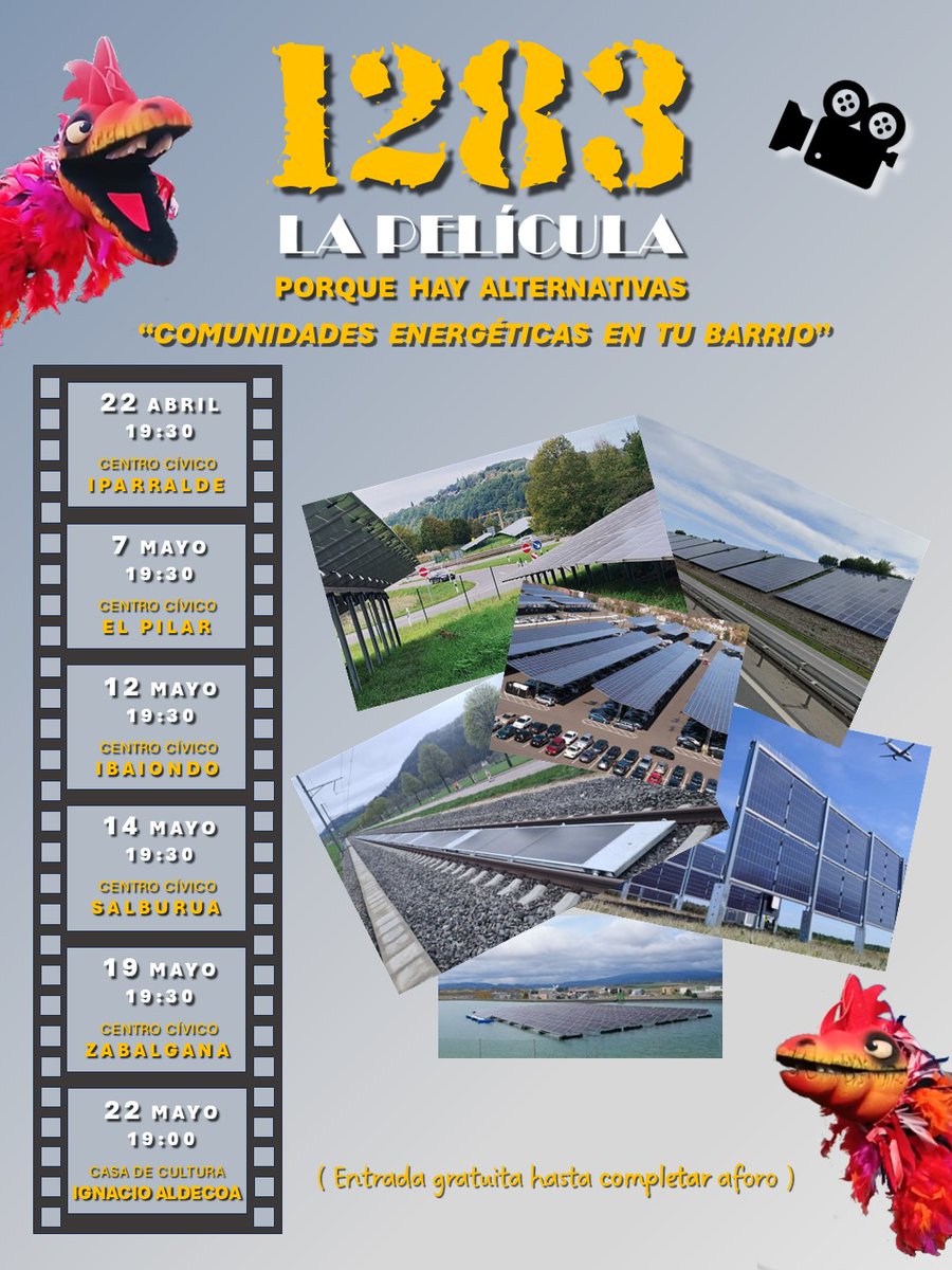 En las próximas semanas podréis ver en vuestro barrio el documental 1283 sobre zonas antropizadas aptas para fotovoltaica sin necesidad de sacrificar territorio y conocer como participar en una Comunidad Energética en vuestro barrio.
Os eperamos.
#HEBadaiotz
<a href="/elcorreo_alava/">El Correo Álava</a>