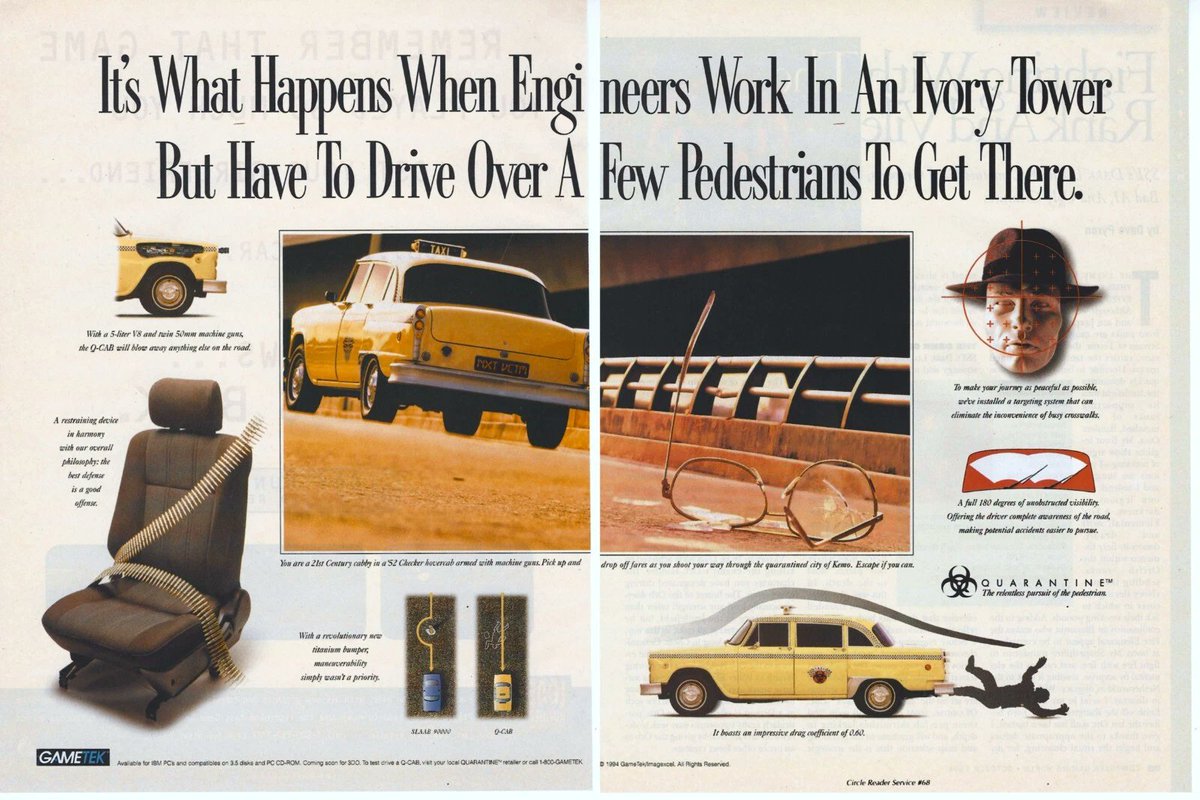 goldeneraonx's tweet image. A fantastic magazine ad from the mid-90's for the game Quarantine.
 #dos #3DO #SegaSaturn #playstation #retrogaming #retroads