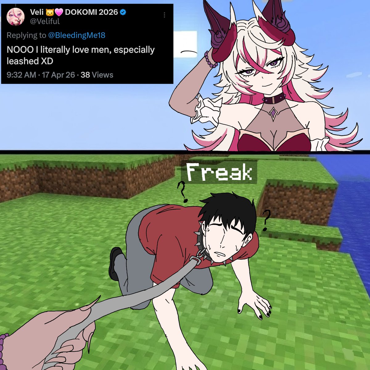 BleedingMe18's tweet photo. #Veliful
Lil funny sketch I made based off an interaction and joke https://t.co/5ohCsDLyU9