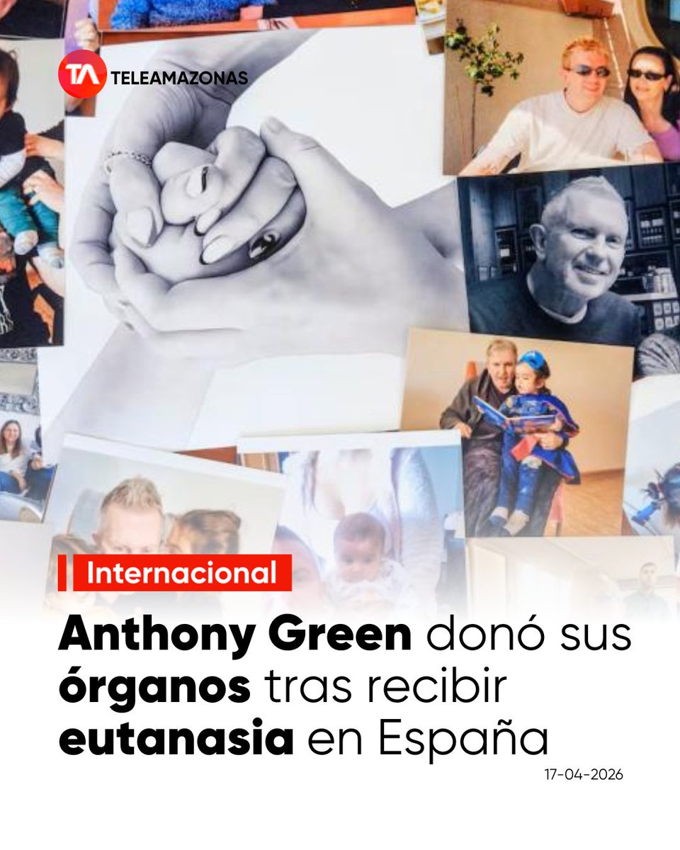 teleamazonasec's tweet image. #Internacional | Anthony Green eligió la eutanasia en España, pero su último deseo fue dar vida. Donó sus órganos y ayudó a cuatro personas.
Conoce su historia aquí : f.mtr.cool/jotmnosaha
