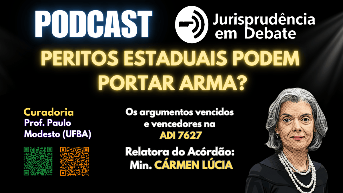 direito's tweet photo. 🚨 PORTE DE ARMAS: O STF decidiu.
Pode uma lei estadual autorizar o porte de arma para seus servidores? O STF disse que não.

No EP#23 do podcast JURISPRUDÊNCIA EM DEBATE, mergulhamos no julgamento que barrou a lei gaúcha sobre o porte para peritos do IGP.  

🎧 Clique e assiste o debate : https://t.co/Xxmk2WdglN

Mas atenção: Isso significa que peritos não podem andar armados? Não é bem assim. O debate mostra que o direito ao porte existe, mas a fonte da regra deve ser Federal, e não Estadual.

Destaques do Episódio:✅ A competência exclusiva da União (Art. 22 da CF). ✅ A importância da uniformidade nacional no controle de armas. ✅ Como fica a situação dos peritos criminais após essa decisão.
Um conteúdo essencial para quem estuda para concursos ou atua na área de segurança e direito público.

📌 RELATOR/TRIBUNAL: Ministra CÁRMEN LÚCIA ANTUNES ROCHA - Supremo Tribunal Federal (STF)  

🤖 METODOLOGIA INOVADORA Debate dialético por IA: dois avatares criados por inteligência artificial discutem o caso em profundidade, sem concordância artificial, apresentando os argumentos favoráveis e contrários constantes do julgamento.