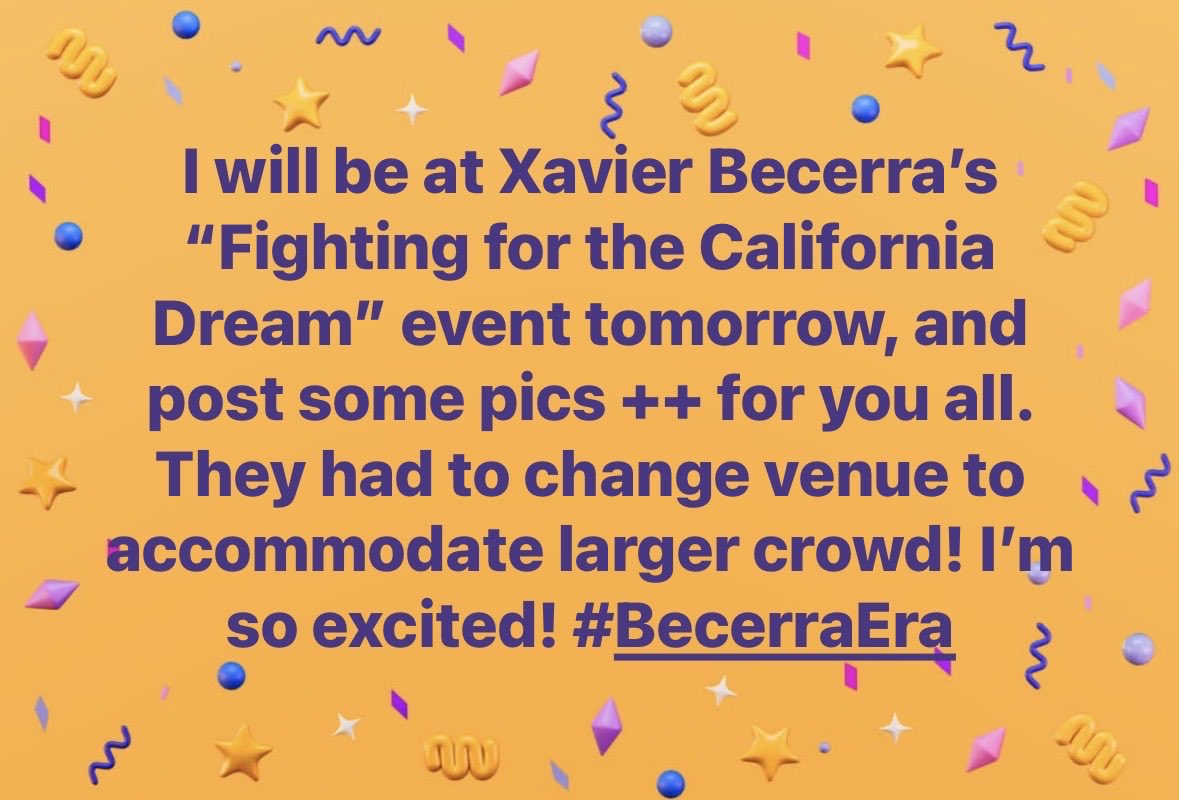 LulaMayBeHolly's tweet image. 💥Hey friends!💥 I will be at Xavier Becerra’s “Fighting for the California Dream“ event in LA tomorrow, and share some pics/vid+++ with you all!  Stay tuned😊 #BecerraForGovernor #BecerraEra #California #CaliforniaDreamin