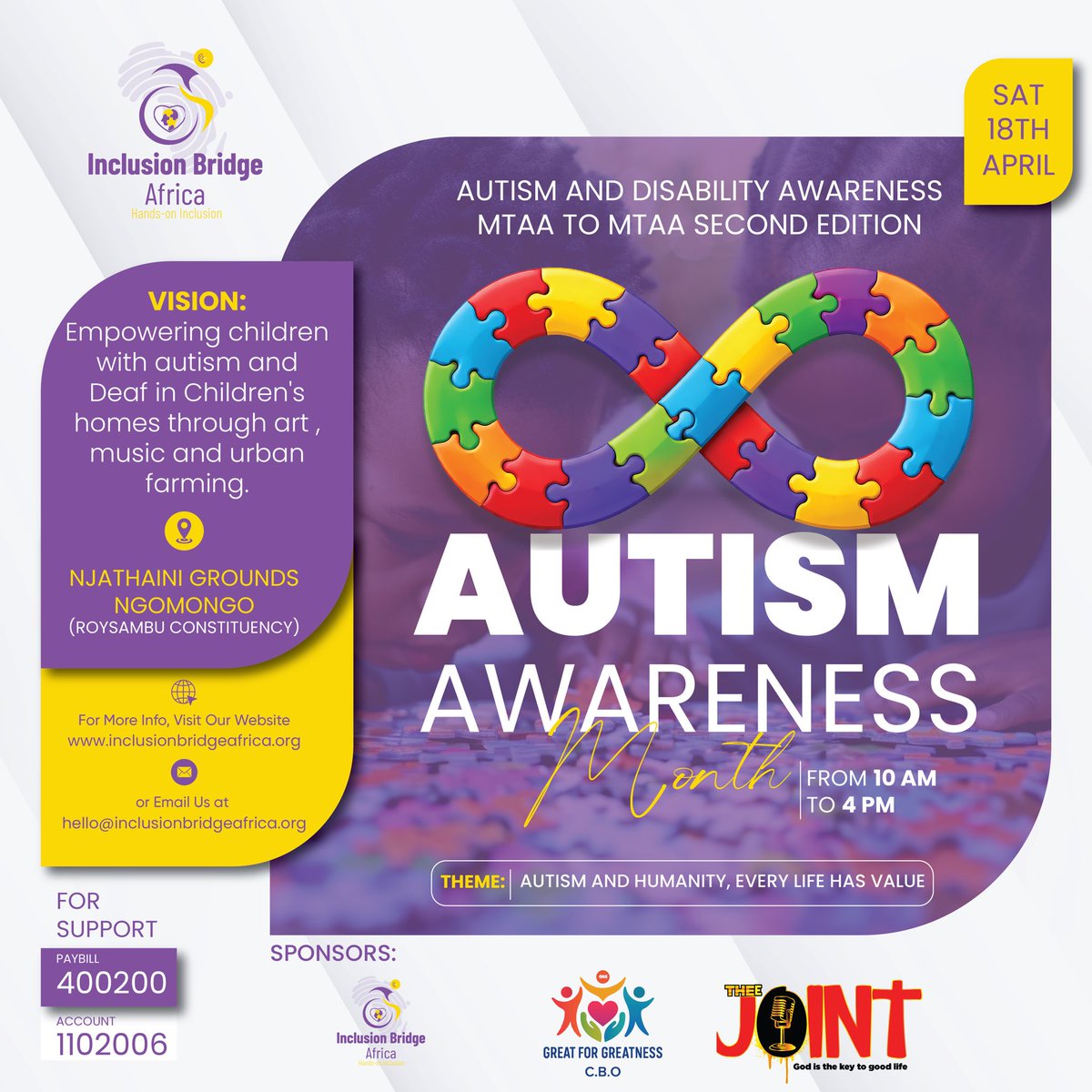 InclusionBridge's tweet photo. Join us tomorrow as we connect with the community and have an open, informative conversation about autism. Learn what autism is, how to support individuals on the spectrum, and the steps to register your child with a disability through the @Ncpwds https://t.co/gqfEb3kHYD