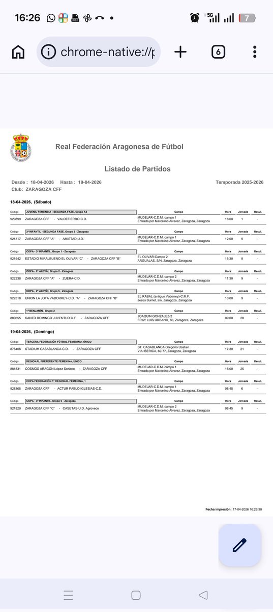ZCFFCantera's tweet photo. 🕛 Horarios

Os dejamos todos los detalles de esta jornada para nuestra cantera, con los partidos oficiales este fin de semana.

 👉 Seguimos⚒️⚒️⚒️

#ZaragozaFemenino 
#zaragozacff💙
#SomosLasHijasDelCierzo https://t.co/KsHdfS8jUK