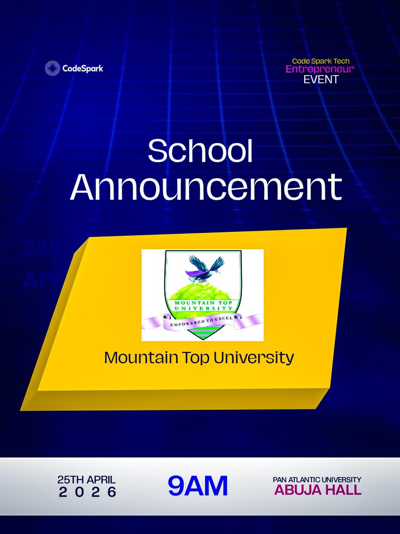 MTU NACOS will be attending Code Spark, taking place at Pan-Atlantic University (PAU) on April 25, 2026.