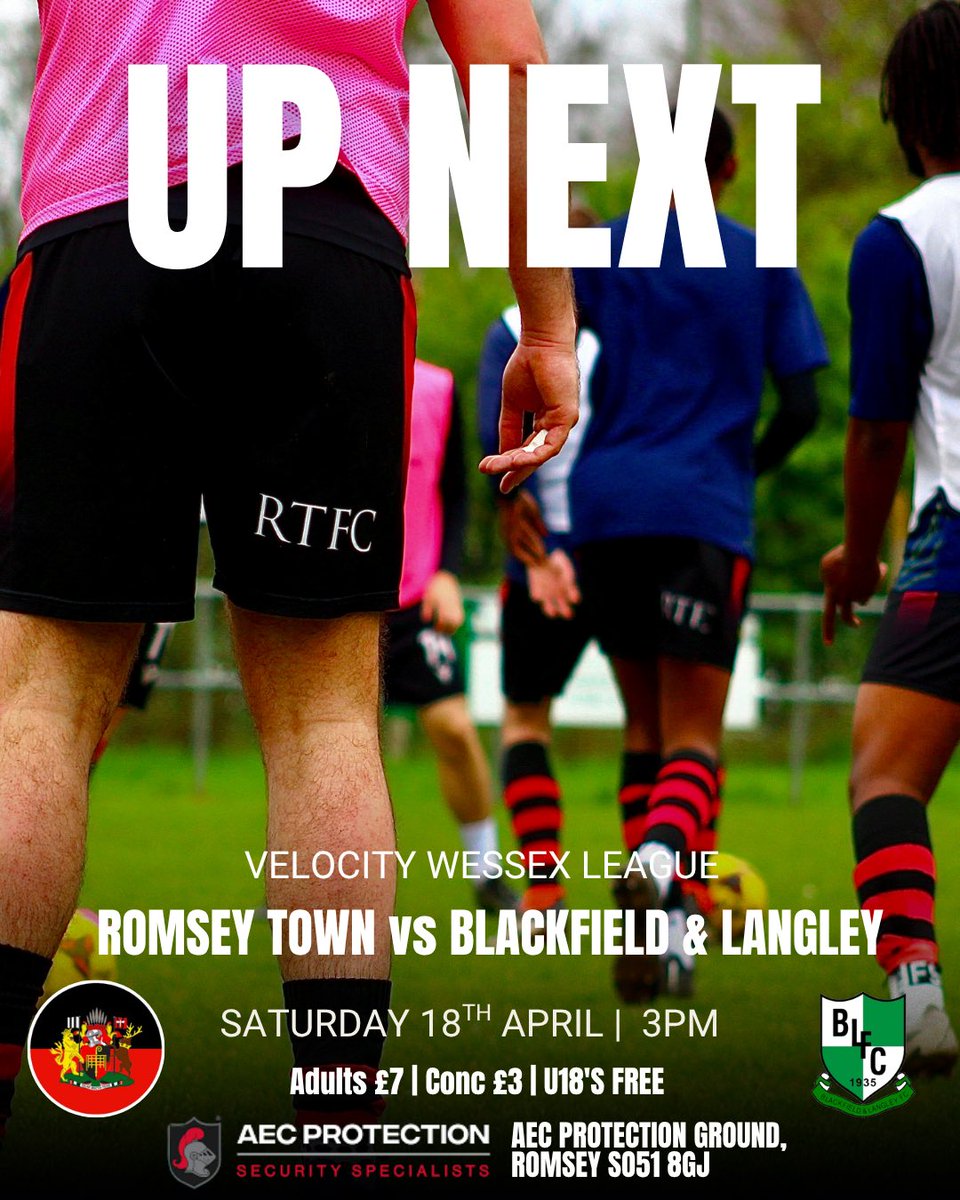 Romseytownfc1's tweet photo. Let’s make it a big crowd this Saturday, come support your town 👊🏻

We’d like your votes for PLAYER OF THE SEASON at the match tomorrow so have a think and let Jamie know at the ground or DM us on here ❤️🖤

See you tomorrow?

Romsey Town V @bandlfc https://t.co/xS1wsbACtx