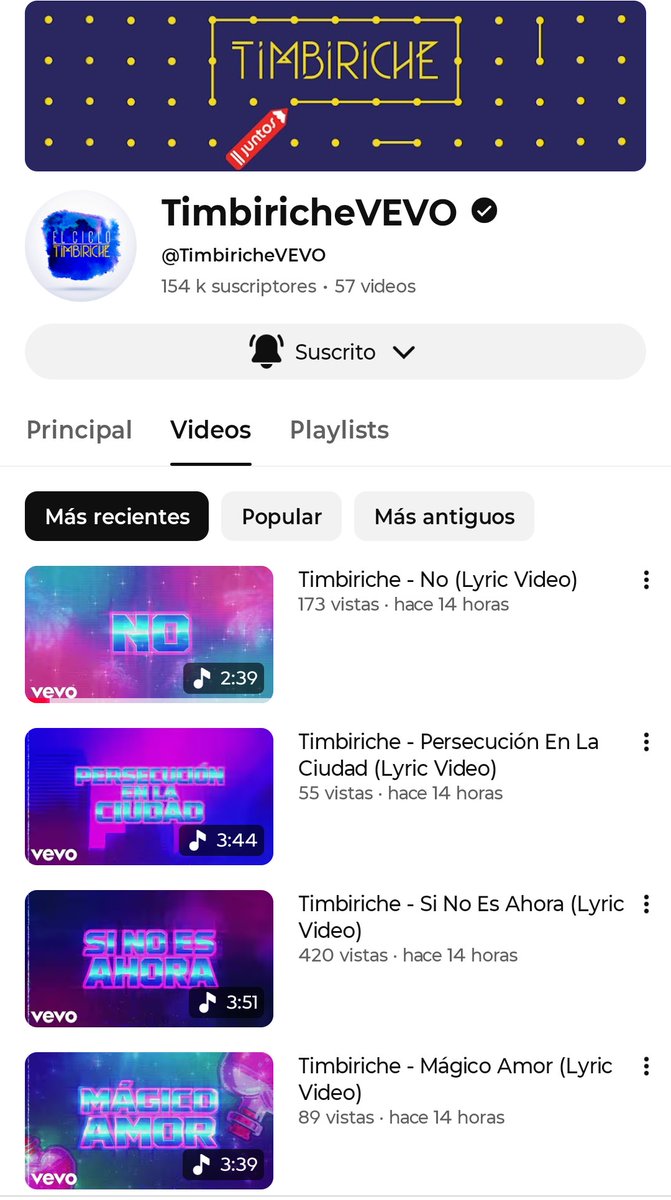 EnPOPados's tweet image. ATENCIÓN #fans de #TIMBIRICHE !!!

Se están subiendo lyric videos a su canal oficial en VEVO/YOUTUBE 

m.youtube.com/@TimbiricheVEVO

@alixbauer @erikrubin @DiegoSchoening @thalia @ECapetillo @bennyibarra @SashaSokol @PaulinaRubio @marianagarza70 

#TIMIRICHE7 #TIMBIRICHE8 #TIMBIRICHE9