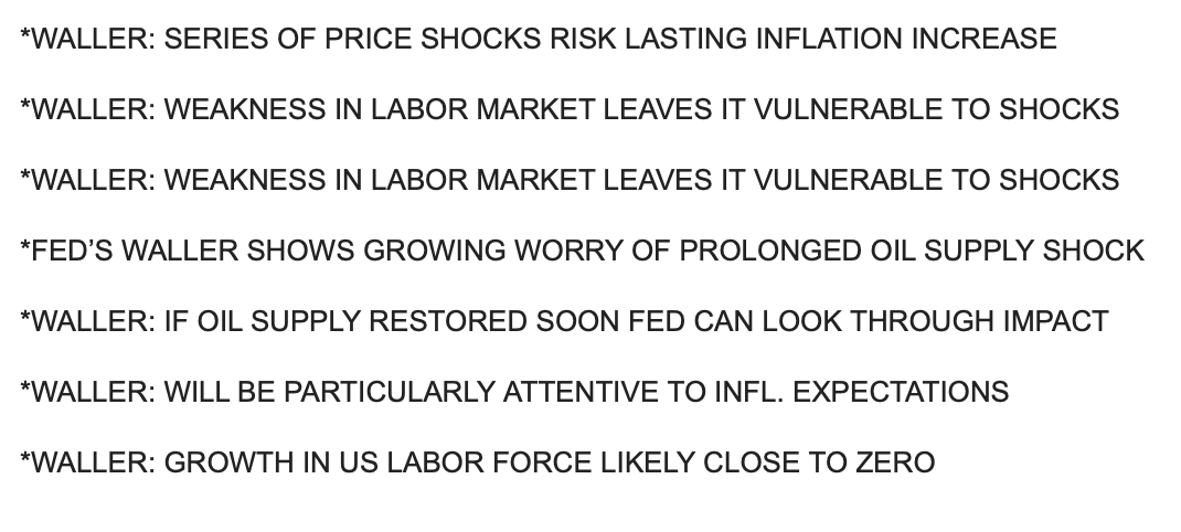 MarketRebels's tweet photo. FED GOVERNOR CHRISTOPHER WALLER COMMENTS IN PREPARED TEXT https://t.co/Fob6Fb1E9l