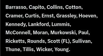 <a href="/SenCapito/">Shelley Moore Capito</a> <a href="/ICEgov/">U.S. Immigration and Customs Enforcement</a> <a href="/CBP/">CBP</a> Here's the list.