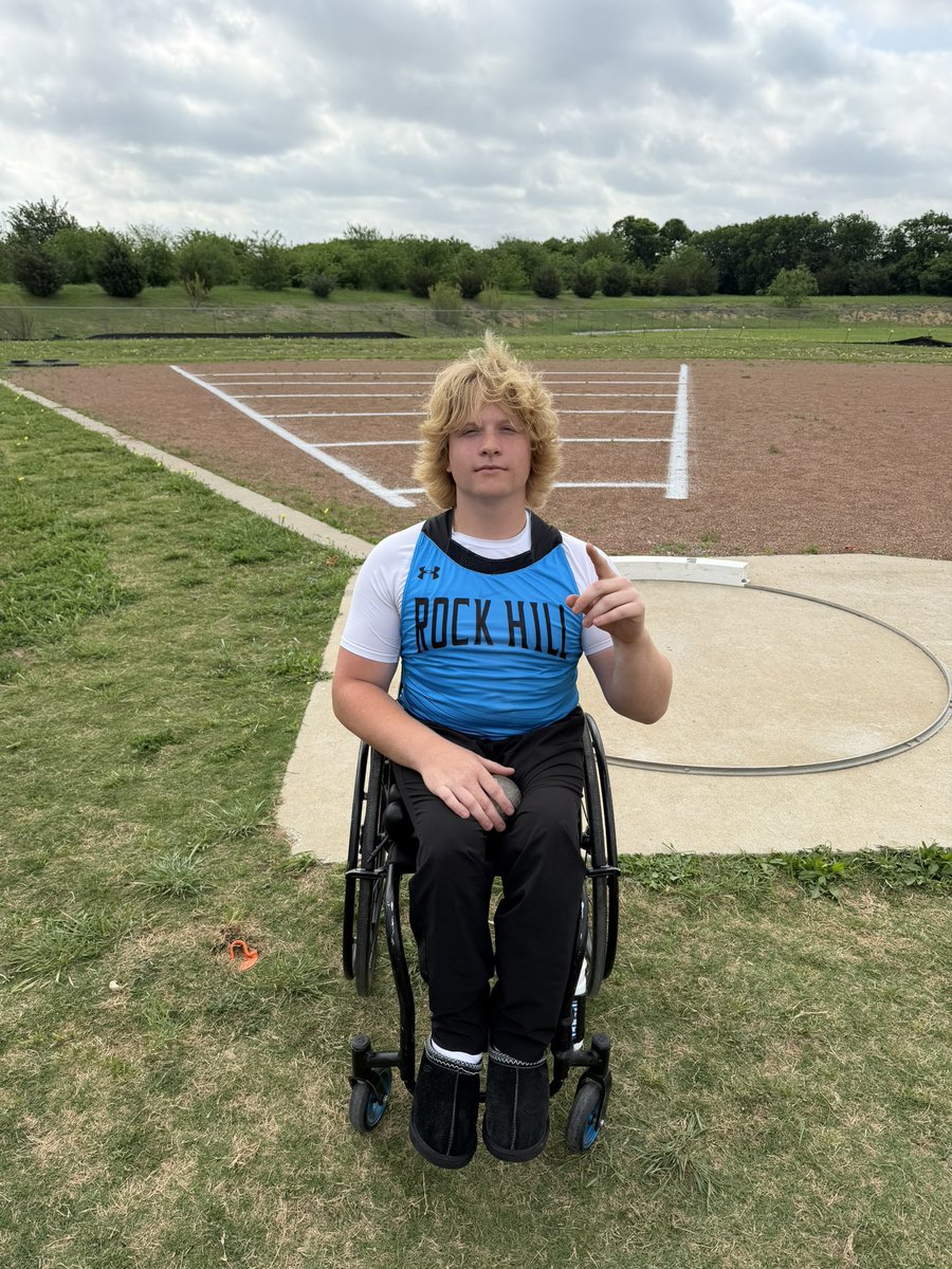 rockhillxctf's tweet photo. Owen Horsley with a big time PR and 🥇 place finish in the seated throw at the Area Meet today! On to the next 💪🏼 https://t.co/tlE6dq5tra