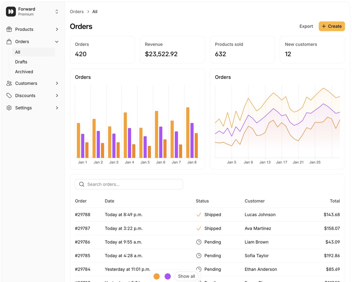 erikdevries_nl's tweet photo. @jamesm Nice, thanks!

I've been adding a lot of extra design examples in the past weeks/months. Landing page, dashboard, mobile apps, shadcn/ui components etc. 

Let me know if you think something feels missing or off. https://t.co/UzT9j2P06c