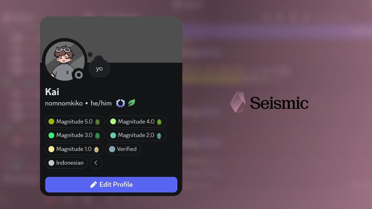 nomnomkiko's tweet photo. gMic, everyone!

I'm so grateful to be promoted to Magnitude 5.O. 🥹

Thank you to the team and all the Seismic community members who have always supported me since day one!

And also, congratulations to everyone who got upgraded this week! https://t.co/k7DsfnDgzo