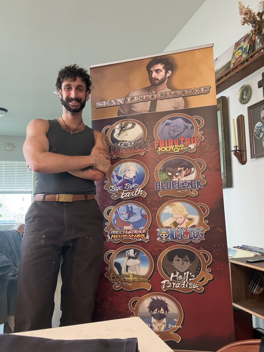 LetourneauVA's tweet photo. My banners and signs just came in and this boy is Con Ready!! Will need these in the very near future 👀👀

Contact your local event center or con and let em know you’d like me there so we can hangout and meet! 

Shoutout @BelRusapeVO for the gorgeous standing banner design~ https://t.co/BeMbtPYmx4