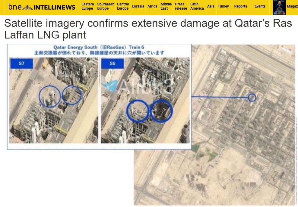 projectschema's tweet photo. 3/10
💥 On March 2, Iranian drones hit Ras Laffan. Qatar suspended LNG production. Sixteen days later, missiles caused heavy structural damage. QatarEnergy declared long-term force majeure. Minister Al-Kaabi put losses at $20-26 billion per year, with up to five years of repairs https://t.co/DxHOzPrvgx