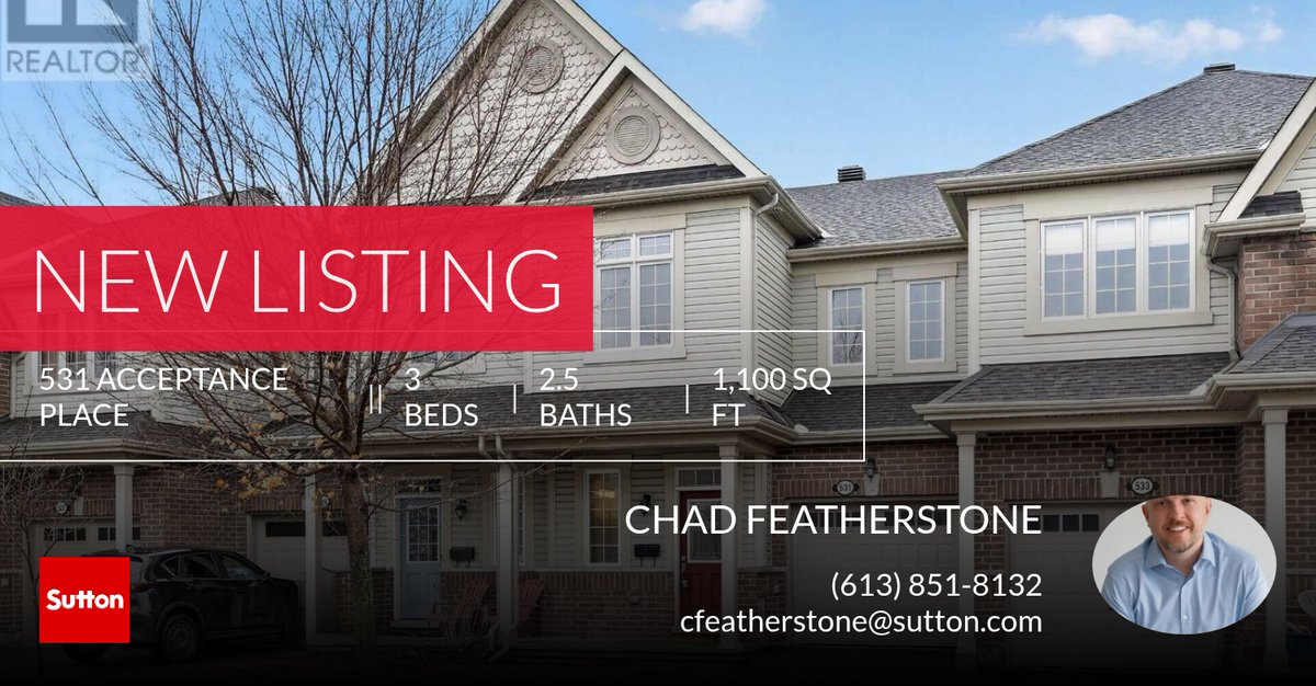 feathersold's tweet photo. Your home search ends here 🔍! Check out this new 3 bedroom, 2.5 bathroom listing and give me a call at (613) 851-8132 or send it to anyone you know who might be interested!

Let's chat real estate. https://t.co/AyOCAX6m29 https://t.co/YHSqiKLwKb