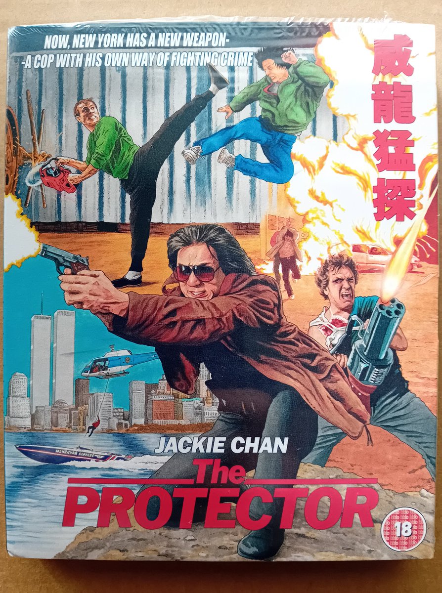 KevinChan478's tweet photo. A look back at the 2019 release of The Protector (1985) blu ray from @88_Films just ahead of the 4K Deluxe Edition coming very soon.

Stunning artwork from @KUNGFUBOBSART 👌🏻 

#TheProtector #bluray #physicalmedia #JackieChan #DannyAiello #BillWallace #MoonLee #JamesGlickenhaus https://t.co/5kmNbU81Ph