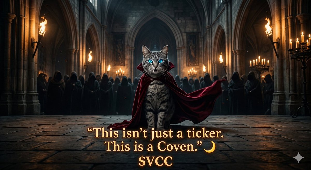 TheSage960931's tweet photo. Be honest — what was the moment you knew $VCC was different?

For me it was simple.

I saw a community that wasn't just buying a coin. They were buying into a story. 

The lore, The mascot, The vibe It all felt intentional.

Most meme coins feel empty after the hype. $VCC felt like something worth staying for even on the quiet days.

This isn't just a ticker. This is a Coven 🌙

I'm just an early member who never left. 🤝

Drop YOUR moment below 👇 Let's hear it.

$VCC @VampCatCoinSOL