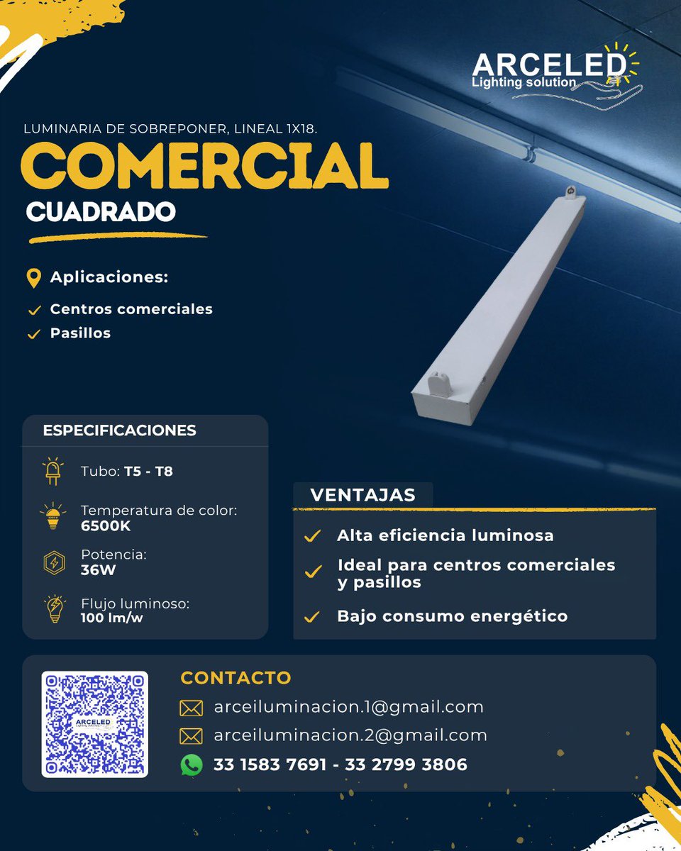 arceiluminled's tweet image. 💡Modelo: COMERCIAL CUAD.
🔅Potencia: 18-72W
👉Aplicación: Almacenes e industrias.

Cotiza con nosotros: 
3327993806 / 3315837691

#iluminación #luminaria #led @seguidores @todos @destacar