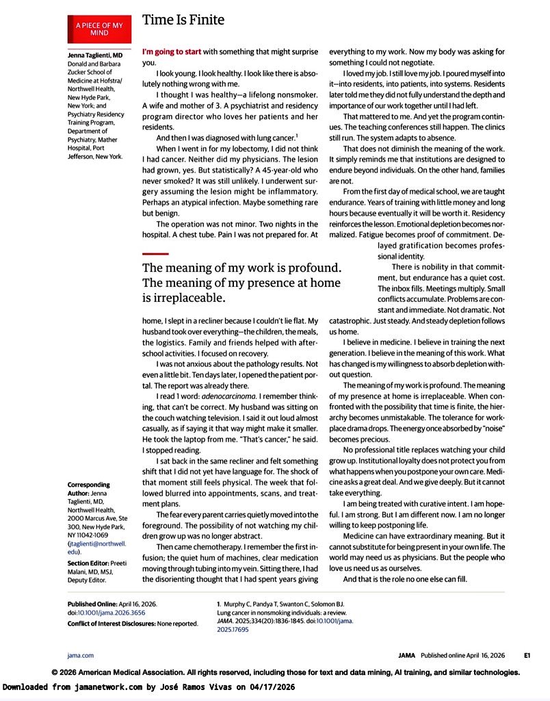 TrudyWuMD's tweet image. Incredibly touched by this. Please take a minute to read today. An important message for physicians everywhere