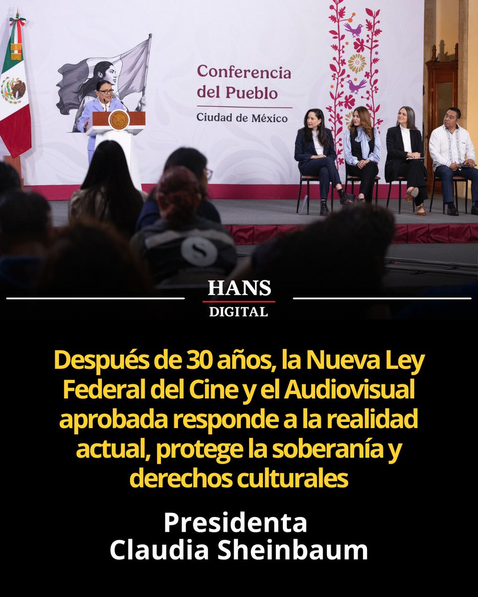HansDigital2's tweet image. 🛑 #México moderniza su industria #Cinematográfica y #audiovisual con nueva ley y reformas después de tres décadas

👉El @GobiernoMX oficializa creación de ley y reformas que dan certeza jurídica a creadores, fomentan la inclusión y posicionan al #CineMexicano con mayor fuerza en