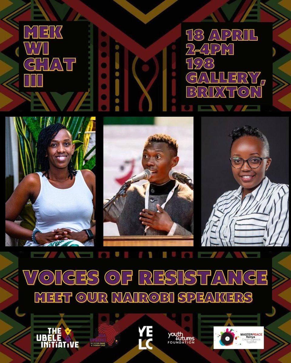 Masterpeaceke's tweet photo. 1/2 We’re honoured to be joined by Cricket Writes, Ruth Wamuhu, and Victoria Wamwere, three powerful voices shaping conversations, community, and change in their own ways.

This dialogue brings Nairobi and London into one space to explore how communities are challenging systems https://t.co/jml1ofapmb