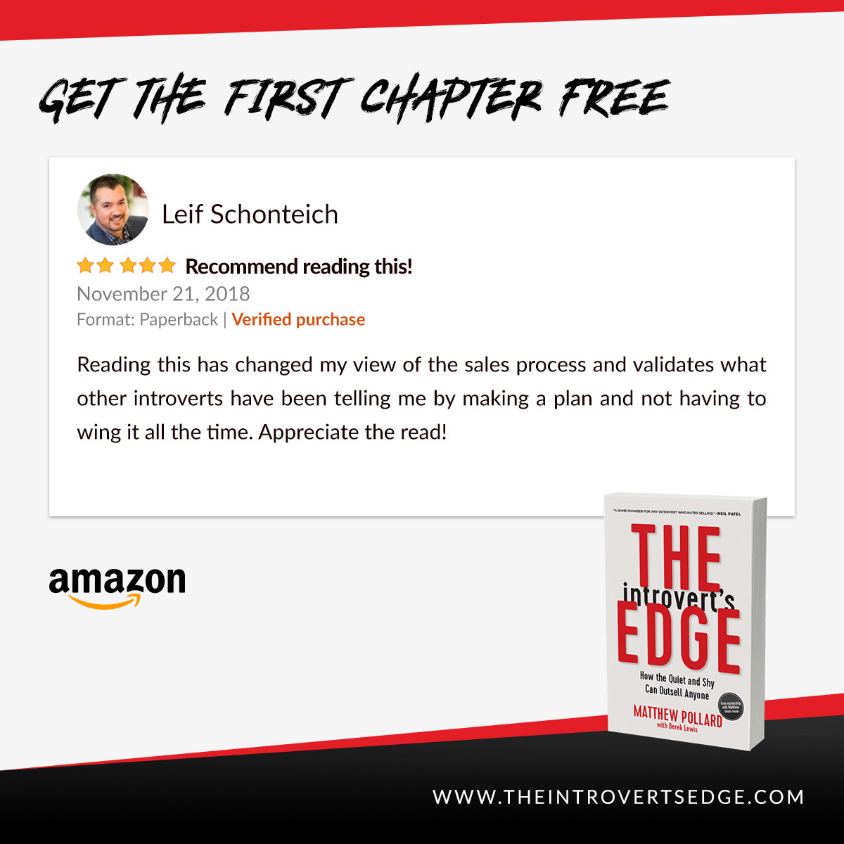 MatthewPollard_'s tweet image. Hey, Leif Schonteich, thank you so much for this excellent @Amazon review of my book! I’m so glad my strategies have helped you revolutionize your #sales process and increase your profits! #introvert grow.lk/2EMnncX &amp;lt;-- watch the trailer or get the first chapter FREE