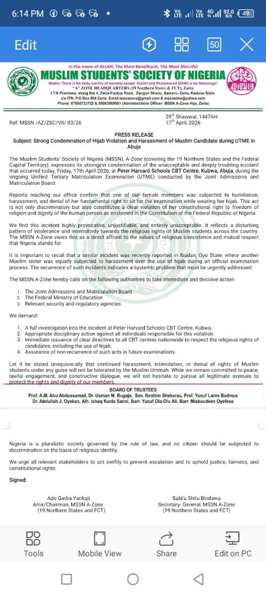 Safiyya Saminu Bawa tweet media