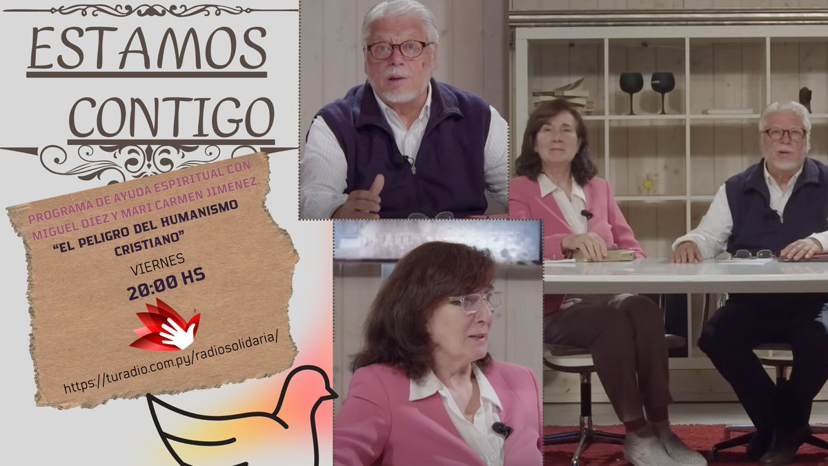 solidariapy's tweet image. 🎙️📖 HOY en #EstamosContigo“El peligro del Humanismo Cristiano”Un espacio de ayuda espiritual con respuestas en la Biblia.
Con Miguel Díez y Maricarmen Jiménez.🔴 EN VIVO
 turadio.com.py/radiosolidaria… #SolidariaTVPy #MasQueUnaSeñal #TuSinfoniaSolidaria