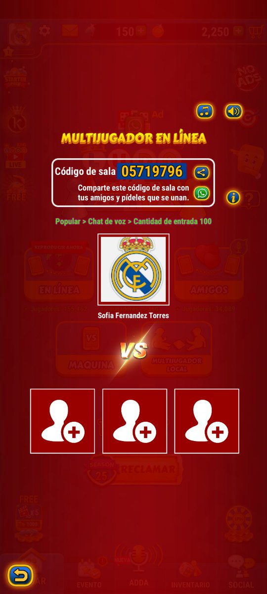 Play Ludo King with me!
Room Code: 05719796
Start Game > Play with Friends > Join > Enter Room code.
OR,
Click below to join:
lk.gggred.com/?rmc=05719796&…
-------
Install Ludo King:
Android: play.google.com/store/apps/det…
iOS: itunes.apple.com/in/app/ludo-ki…

Believe me this is an awesome game!
