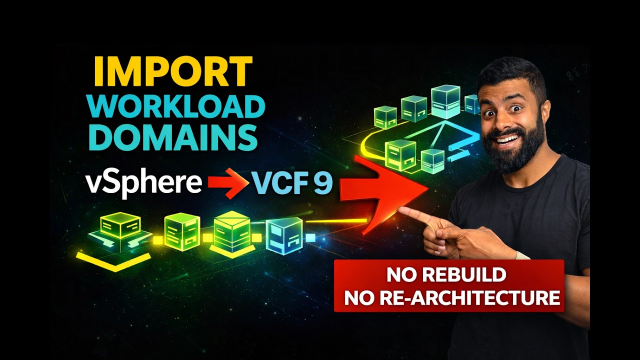 moddassar's tweet image. VCF 9 Workload Domain Import - No Rebuild, No Re-Architecture | In this video, I walk you through the entire process live in my lab, from prerequisites all the way through to a fully imported Workload Domain inside VCF Operations. – #vExpert Shank Mohan dy.si/7gRQ2
