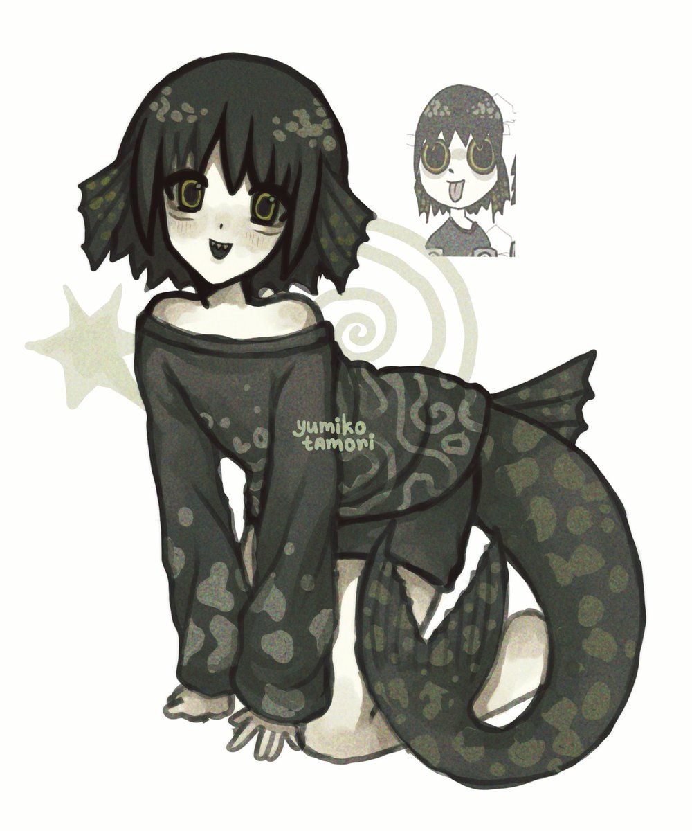 yumikotamori's tweet image. pleco chan #fanart #digitalart #fish