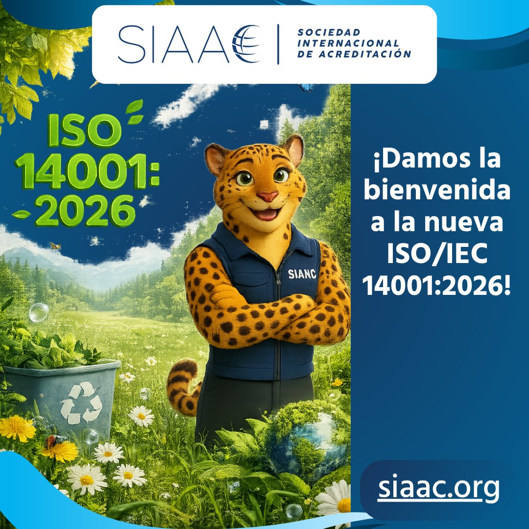 SIAAC_MX's tweet photo. 🌱 ¡Damos la bienvenida a la ISO 14001:2026!

Un paso clave hacia una gestión ambiental más estratégica, responsable y alineada con los retos actuales. 🌎

En SIAAC, al acreditar a organismos de certificación,  fortalece la seguridad y competitividad de las empresas en México. 🇲🇽 https://t.co/lU0pRolw8g