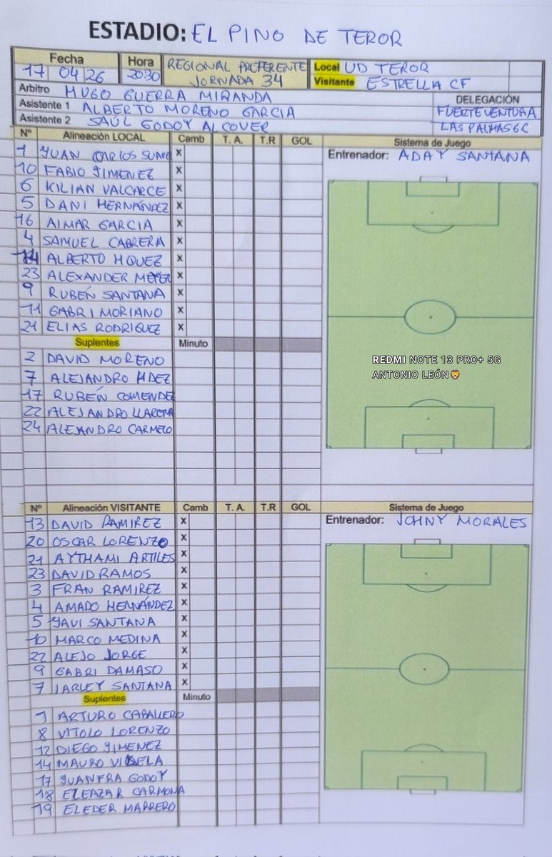Antonioleonrgue's tweet photo. REGIONAL PREFERENTE.

El líder @EstrellaCF con 71 puntos busca esta noche en el Municipal El Pino de Teror su regreso a Tercera Federación, proclamándose Campeón, para lo que necesita ganar a una @UDTerorB que ha caído del liderato de final de 2025 a ocupar la 10° plaza con 46. https://t.co/74FdIwfVrZ