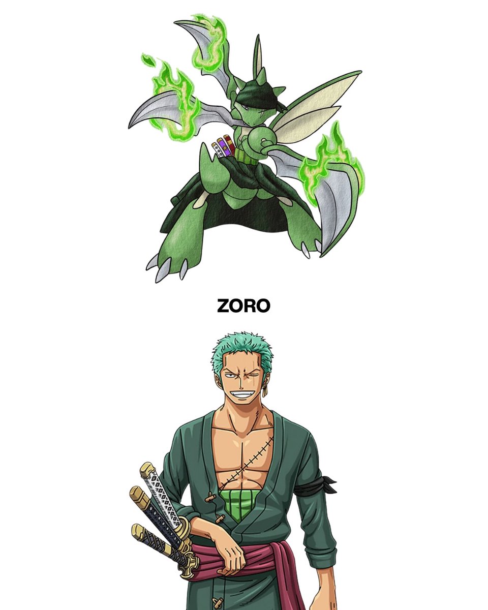 reddhairshanks's tweet photo. One piece characters as Pokemon https://t.co/nJFNqrBAiE