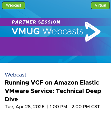 PCgeek2009's tweet image. This technical deep‑dive is designed for VMware practitioners who want to understand how EVS works in practice. We’ll walk through the EVS and FSx for ONTAP architecture, deployment and sizing considerations, and data protection options. Join us! #vExpert dy.si/KUHPUN2