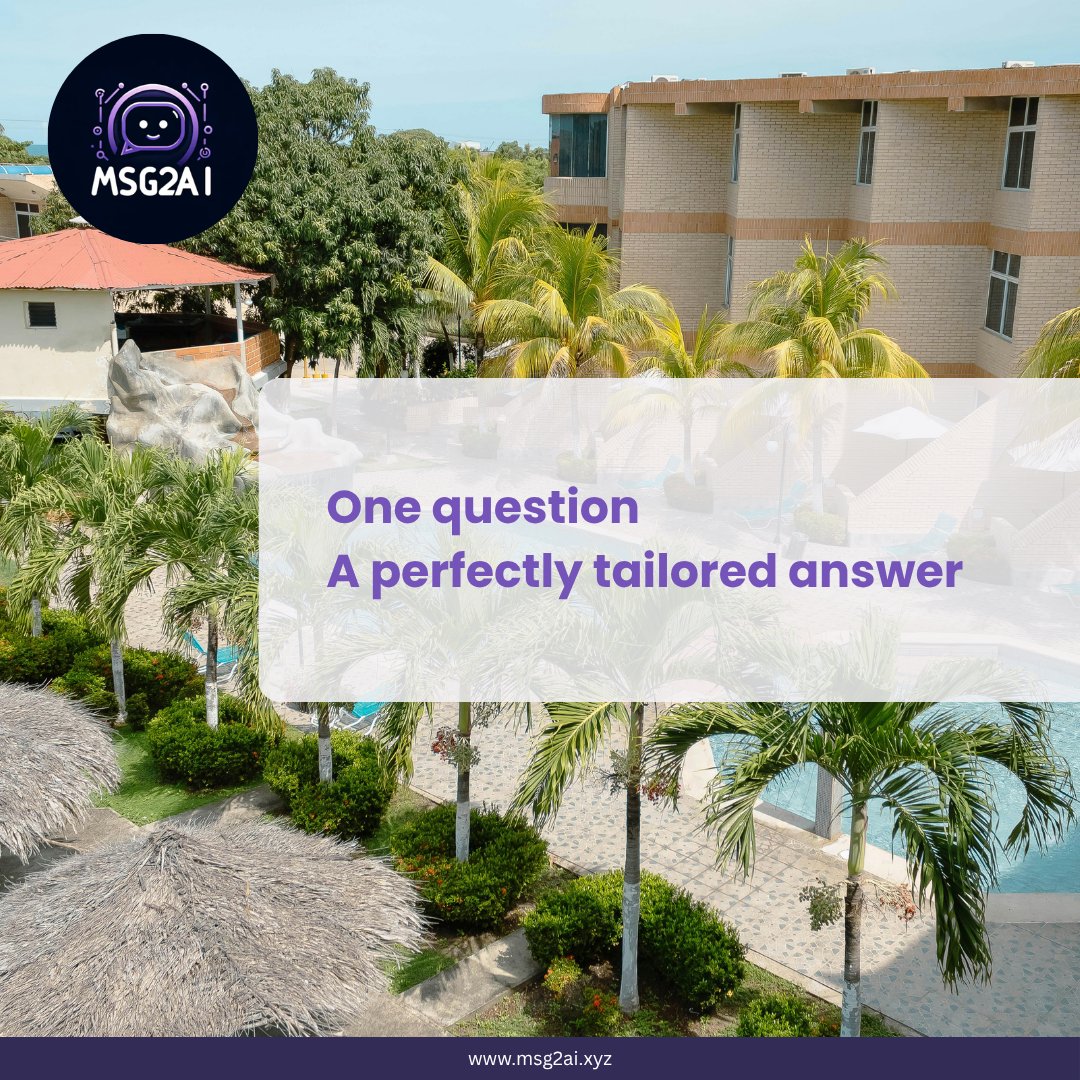 msg2ai's tweet image. Same question
Different guest

Same answer? ❌

With AI messaging
Every response is personalized

That’s personalization at scale
👉🔗 hello.msg2ai.xyz

#AIMessaging #GuestExperience #HotelTech #Automation