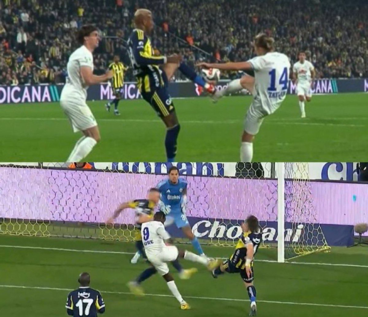 eaglesergen10's tweet photo. Aynı maç iki aynı pozisyon forması sarı lacivert olan penaltı kullandı diğeri oyna devam https://t.co/WBWW6UvjW6