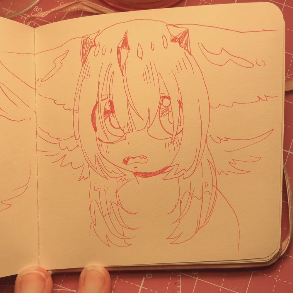 artsy_pommel's tweet image. Ballpoint pen doodles on the bus 
#faputa #madeinabyss