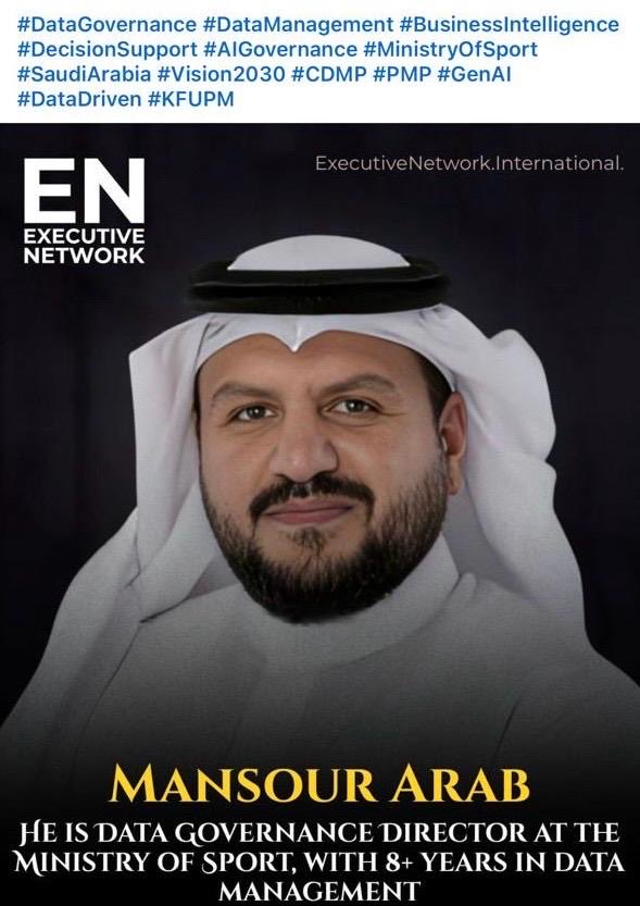 ArabFamily_sa's tweet photo. شبكة التنفيذيين تنشر قصة المهندس/
 منصور بن طلال بن محمد عرب
 الملهمة في قطاع إدارة البيانات

#من_أعلام_آل_عرب https://t.co/x42dq918wv