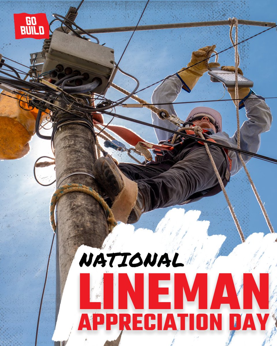 gobuildtn's tweet photo. This National Lineman Appreciation Day we're celebrating the hard work and skill of the men and women who keep TN shining bright!💪🔌 https://t.co/EAe0TUpwkZ