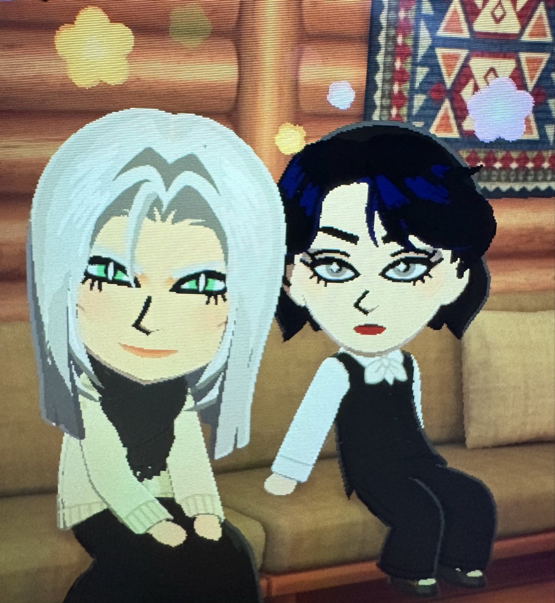 Sephiroth and I watching tv in a cozy log cabin. Best game of all time no notes