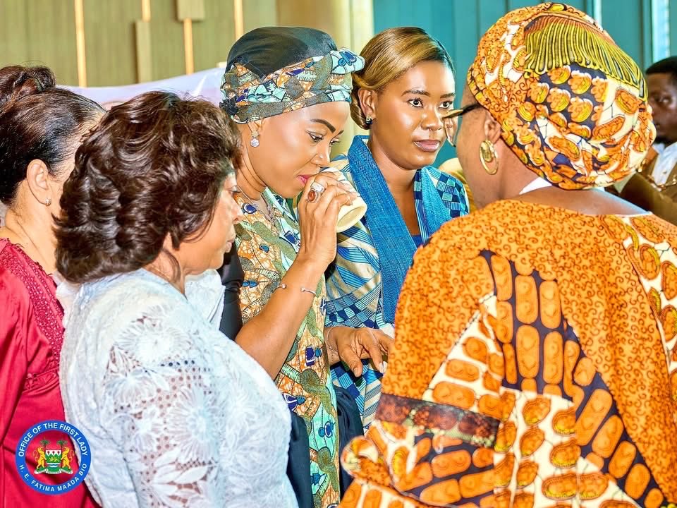JohnMarah11's tweet image. The First Lady, Dr. Fatima Maada Bio, standing alongside esteemed sister First Ladies in Gabon, participated in the launch of the National #BuildingResilience Campaign.